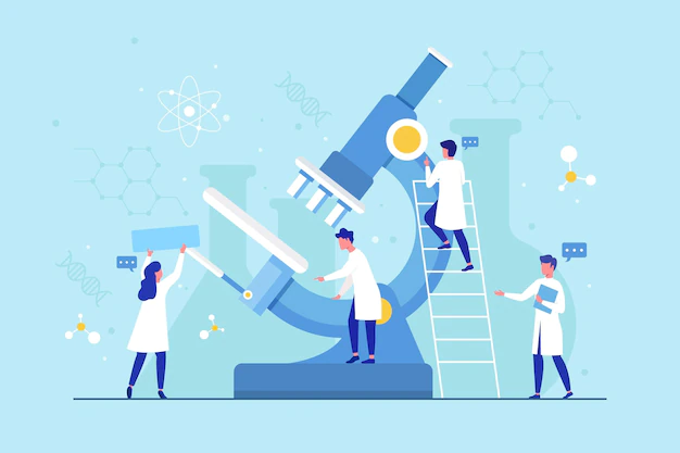 Free Vector | Flat design science concept with microscope
