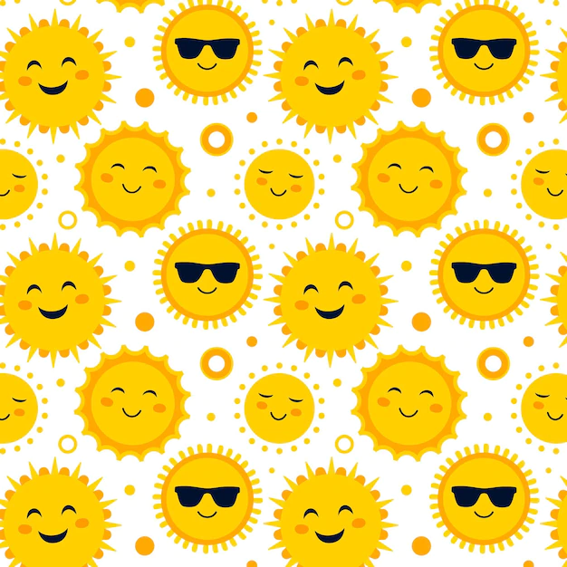 Free Vector | Flat design sun with sunglasses pattern