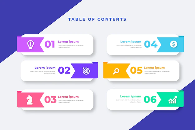Free Vector | Flat design table of contents infographic template
