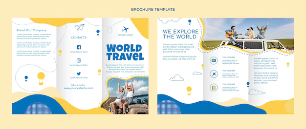 Free Vector | Flat design travel brochure template