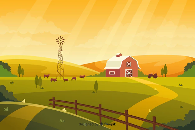 Free Vector | Flat farm landscape