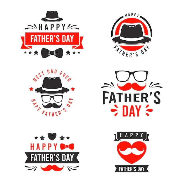 Free Vector | Flat father's day labels collection