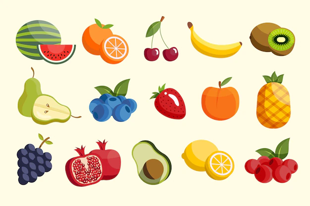 Free Vector | Flat fruit collection
