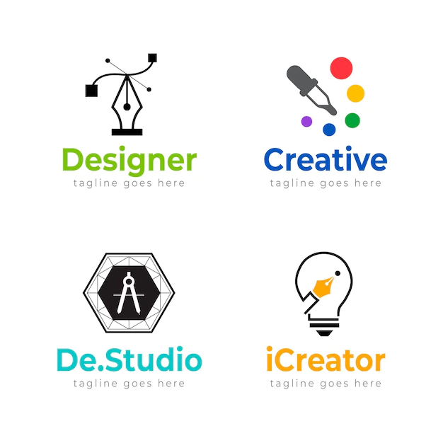 Free Vector | Flat graphic designer logo templates