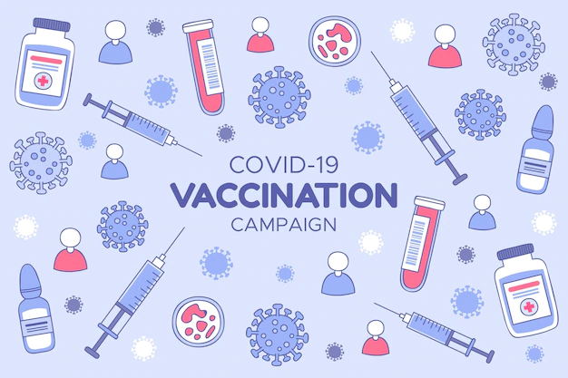 Free Vector | Flat-hand drawn coronavirus vaccine background