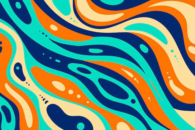 Free Vector | Flat-hand drawn wavy colored groovy background