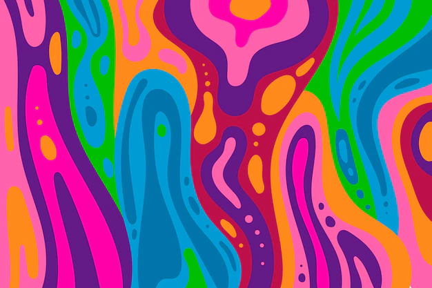 Free Vector | Flat-hand drawn wavy multi colored groovy background
