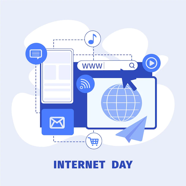 Free Vector | Flat internet day illustration