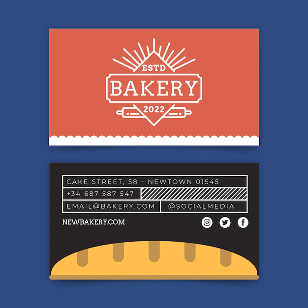 Free Vector | Flat minimal bakery business card template