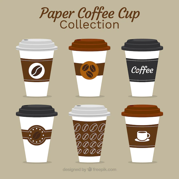 Free Vector | Flat paper coffee cup collection