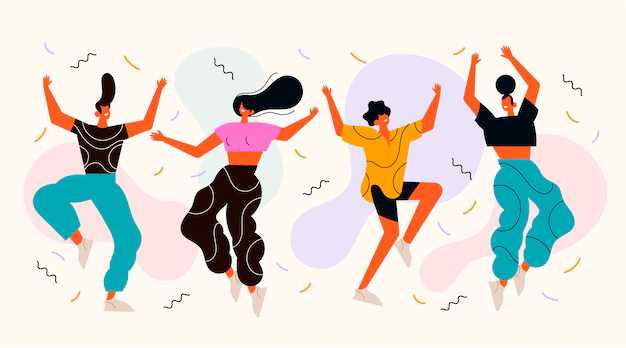 Free Vector | Flat people dancing