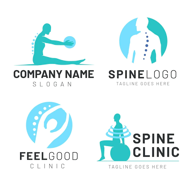 Free Vector | Flat physiotherapy logo pack
