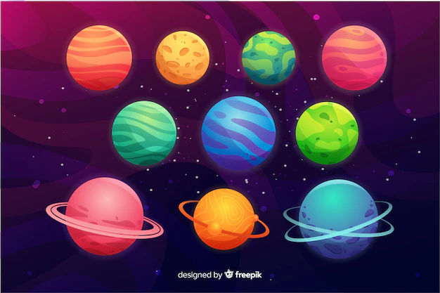 Free Vector | Flat planet collection in outer space