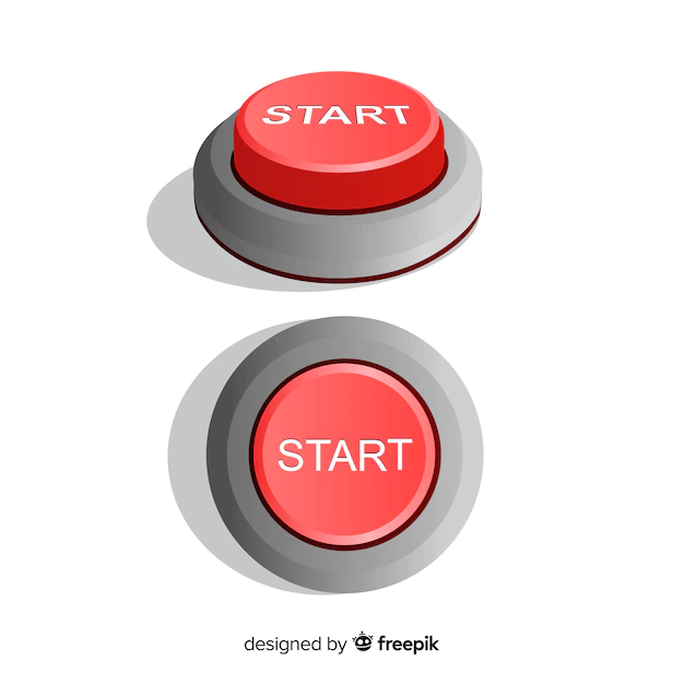 Free Vector | Flat red start button