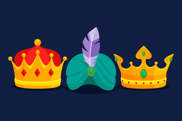 Free Vector | Flat reyes magos crowns illustration