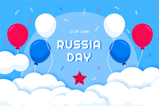 Free Vector | Flat russia day background with balloons