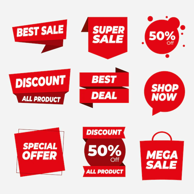 Free Vector | Flat sale badge set