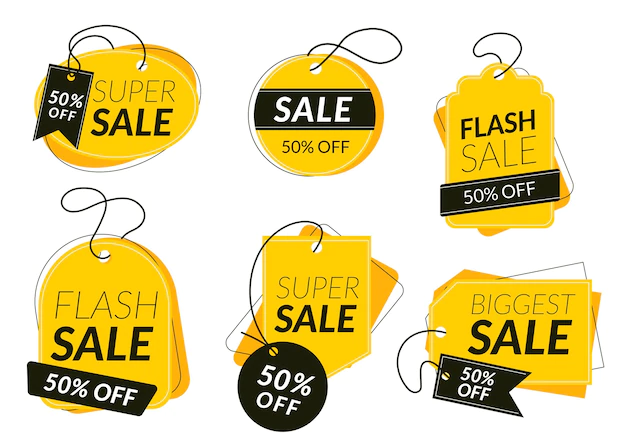 Free Vector | Flat sale labels with special discount