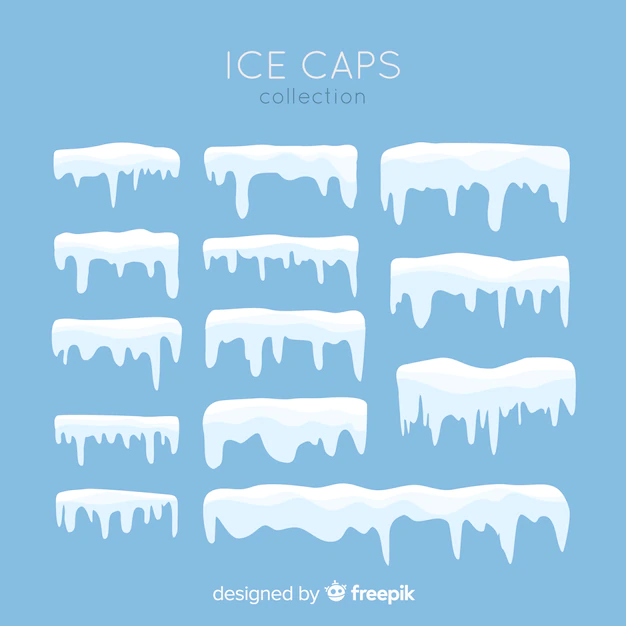 Free Vector | Flat snow cap collection