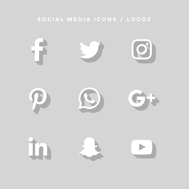 Free Vector | Flat social media icons with shadows