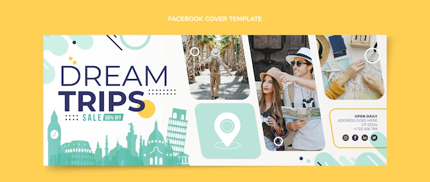 Free Vector | Flat style travel facebook cover