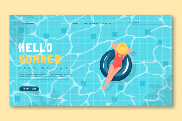 Free Vector | Flat summer landing page template