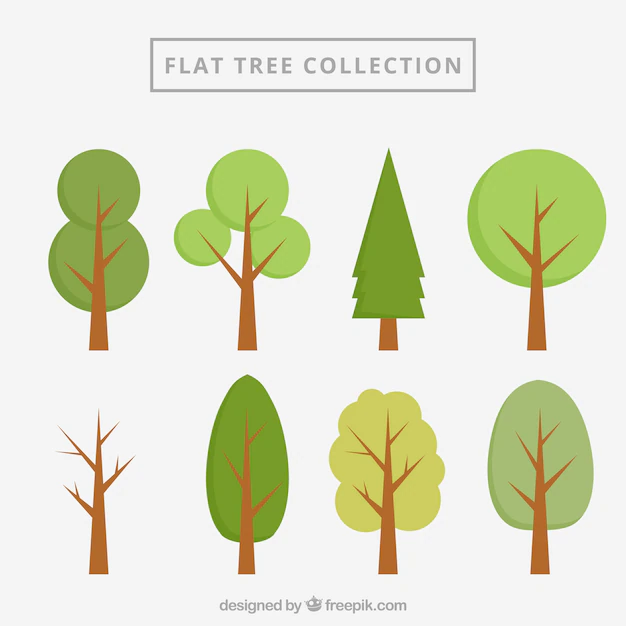 Free Vector | Flat trees collection