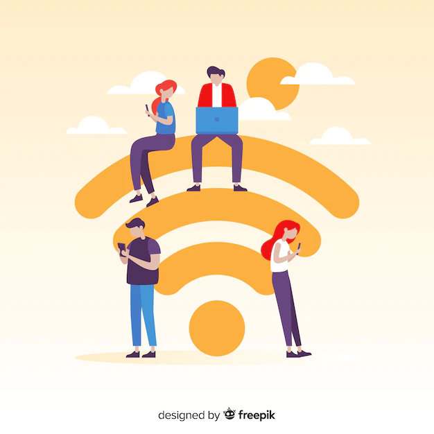 Free Vector | Flat wifi concept