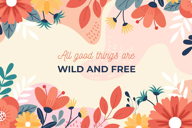 Free Vector | Floral background with quotes