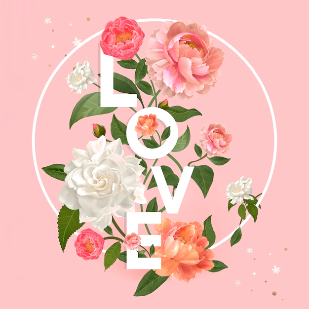 Free Vector | Floral love badge