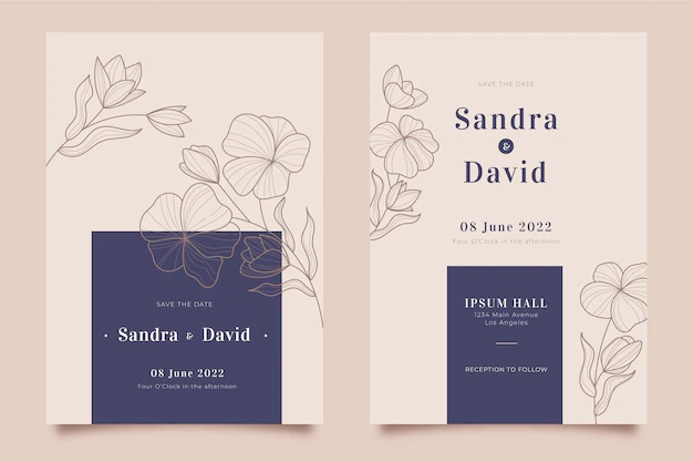 Free Vector | Floral wedding invitation template