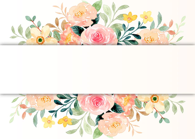 Free Vector | Flower border with watercolor