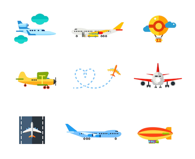 Free Vector | Flying icon set