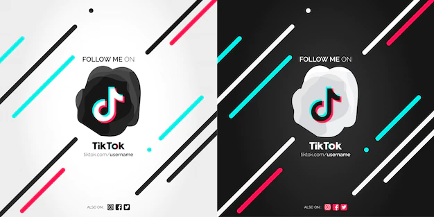 Free Vector | Follow me on tiktok abstract banners