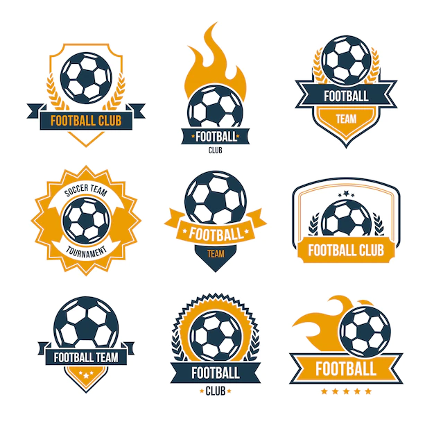 Free Vector | Football badges flat icon set