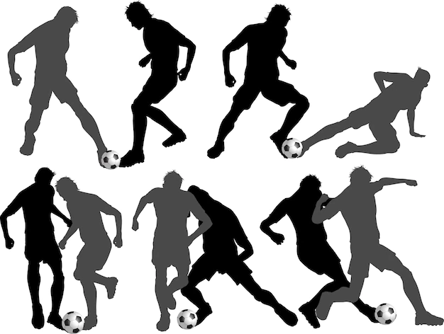 Free Vector | Football player silhouettes set
