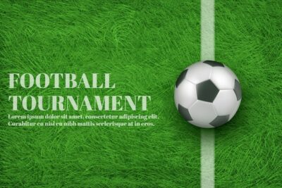 Free Vector | Football tournament 3d realistic banner