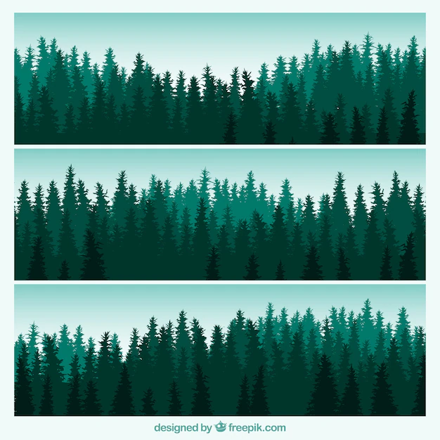 Free Vector | Forest banners