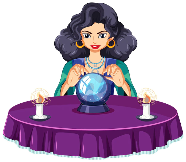 Free Vector | Fortune teller with crystal ball