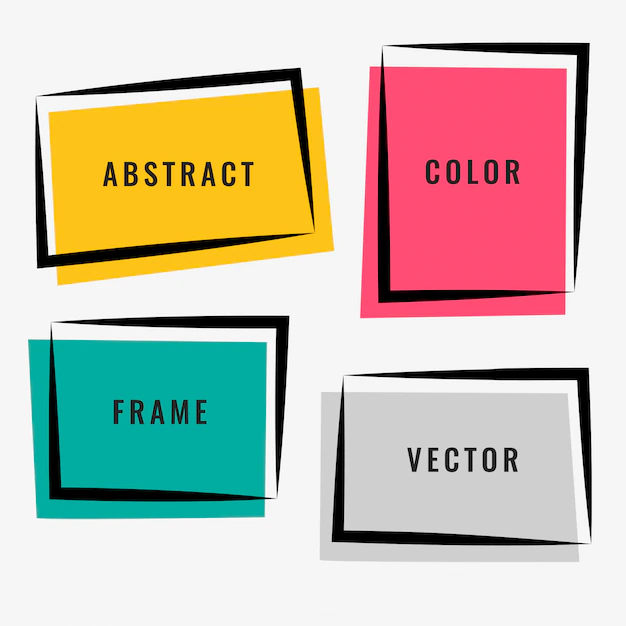 Free Vector | Four abstract colorful frame set