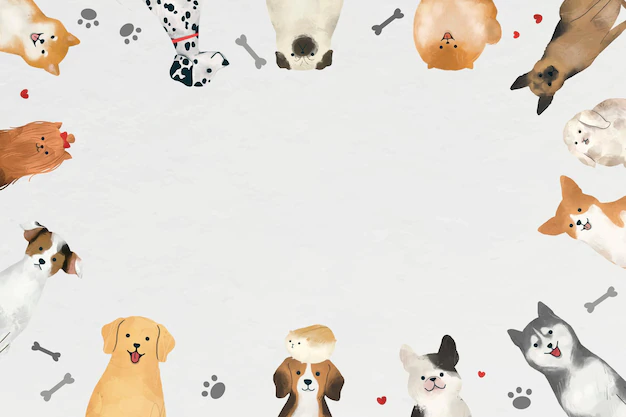 Free Vector | Frame with dogs vector on white background