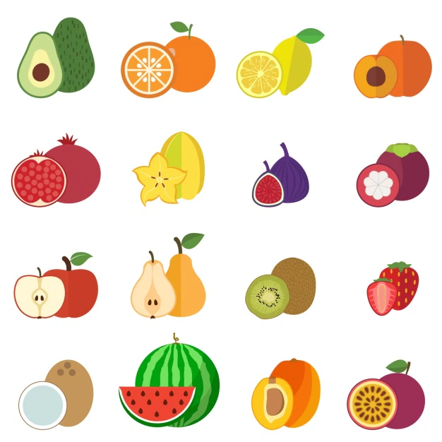 Free Vector | Fruits icons collection