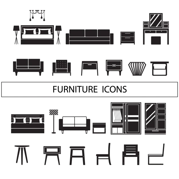 Free Vector | Furniture icons collection