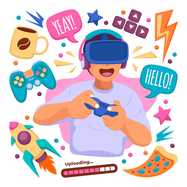 Free Vector | Game streamer concept elements illustrated