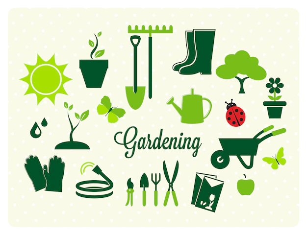 Free Vector | Gardening icons collection