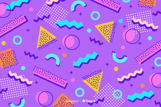 Free Vector | Geometric background in 80s style