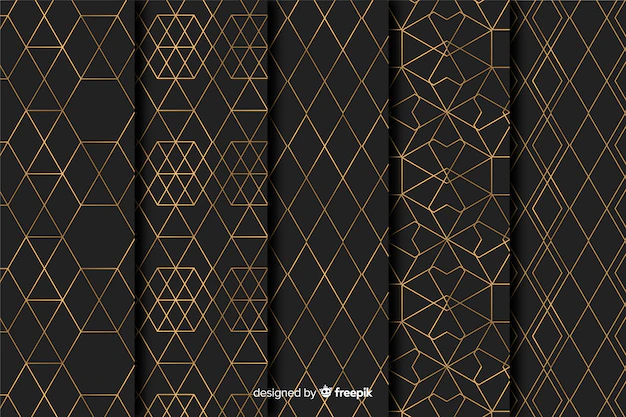 Free Vector | Geometric luxury pattern pack