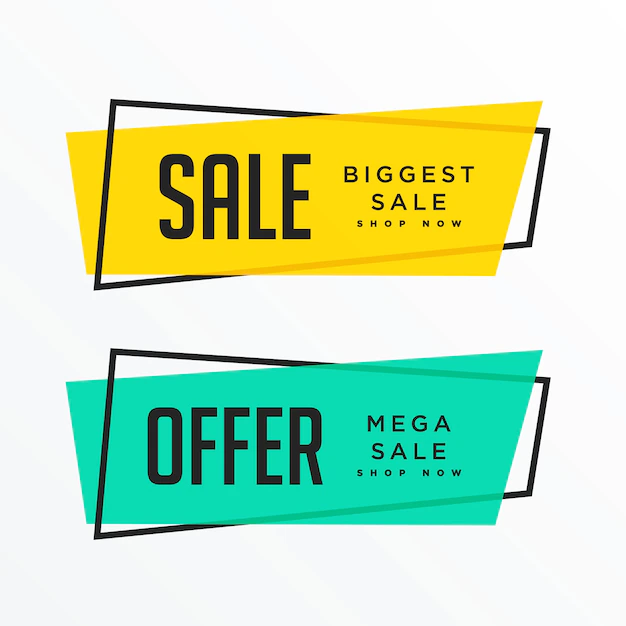 Free Vector | Geometric sale banners with text space