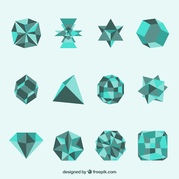 Free Vector | Geometric shapes in turquoise color