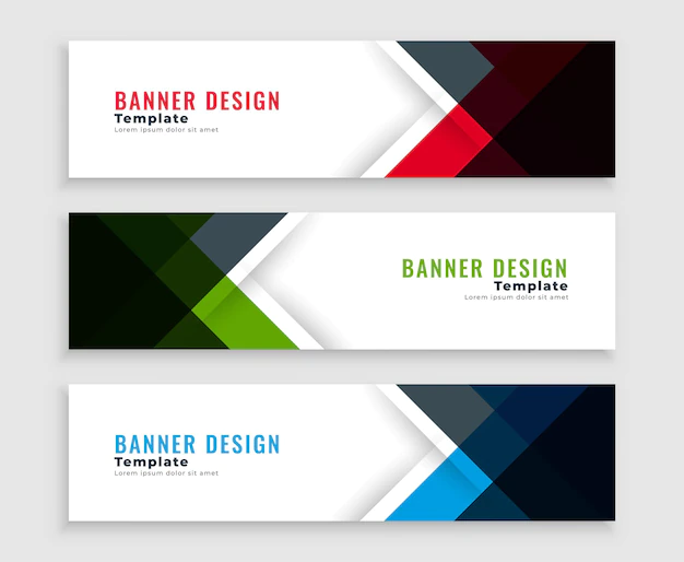 Free Vector | Geometric web business banners template design